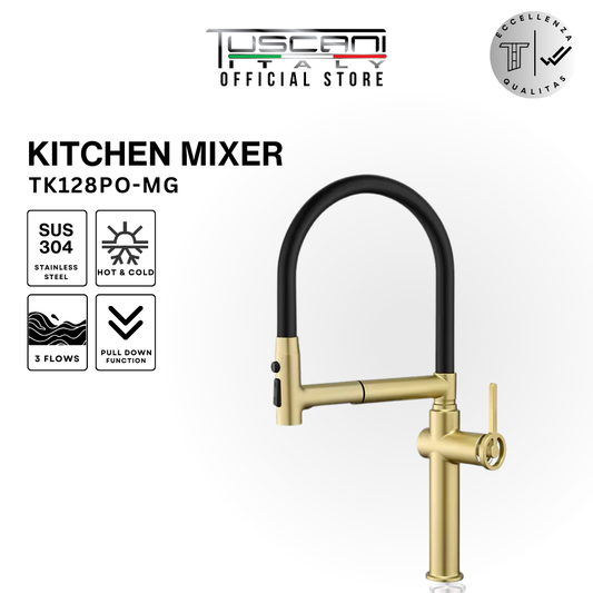 Tuscani TK128PO - Pull Out Kitchen Hot & Cold Mixer