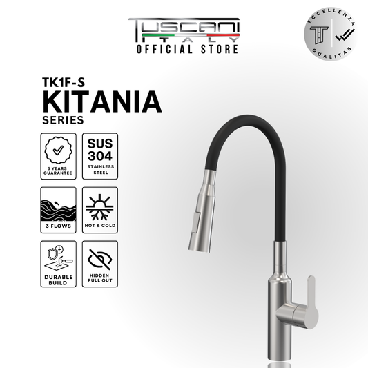 TK1F-S - Flexible Pull Out Kitchen Mixer