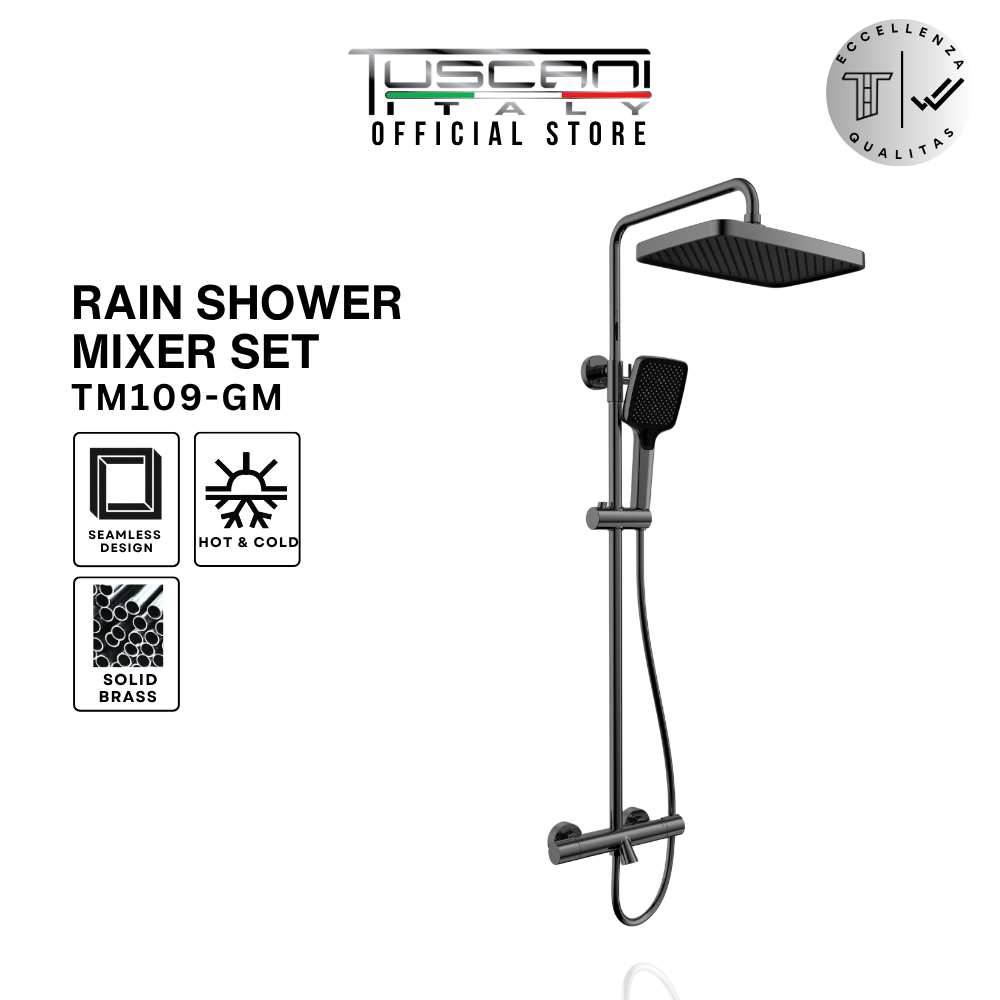 TUSCANI Rain Shower Mixer Set TM109 – CH / GM / MG