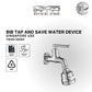 Chrome Tuscani bib tap with signature handle and water-saving 3-function brass aerator for mosque ablution areas