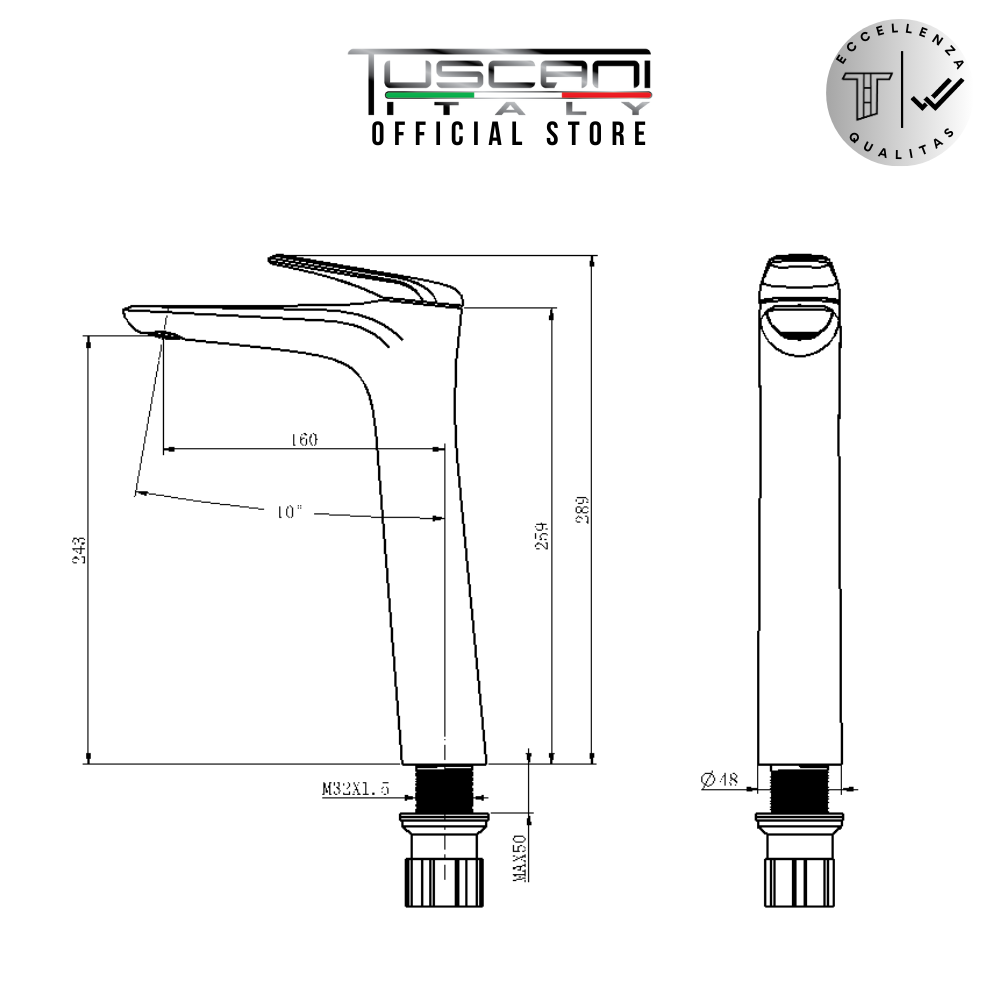 TN102H - Novella Series High Basin Mixer