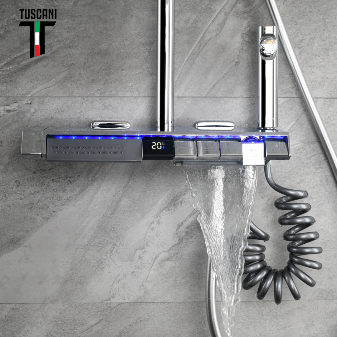 TS109CH - Chrome Rain Shower Set – Tuscani Italy Pte Ltd TS109CH - Chrome Rain Shower Set – Tuscani Italy Pte Ltd