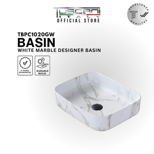 TBPC1020W - Marble Design Deck Mounted Basin