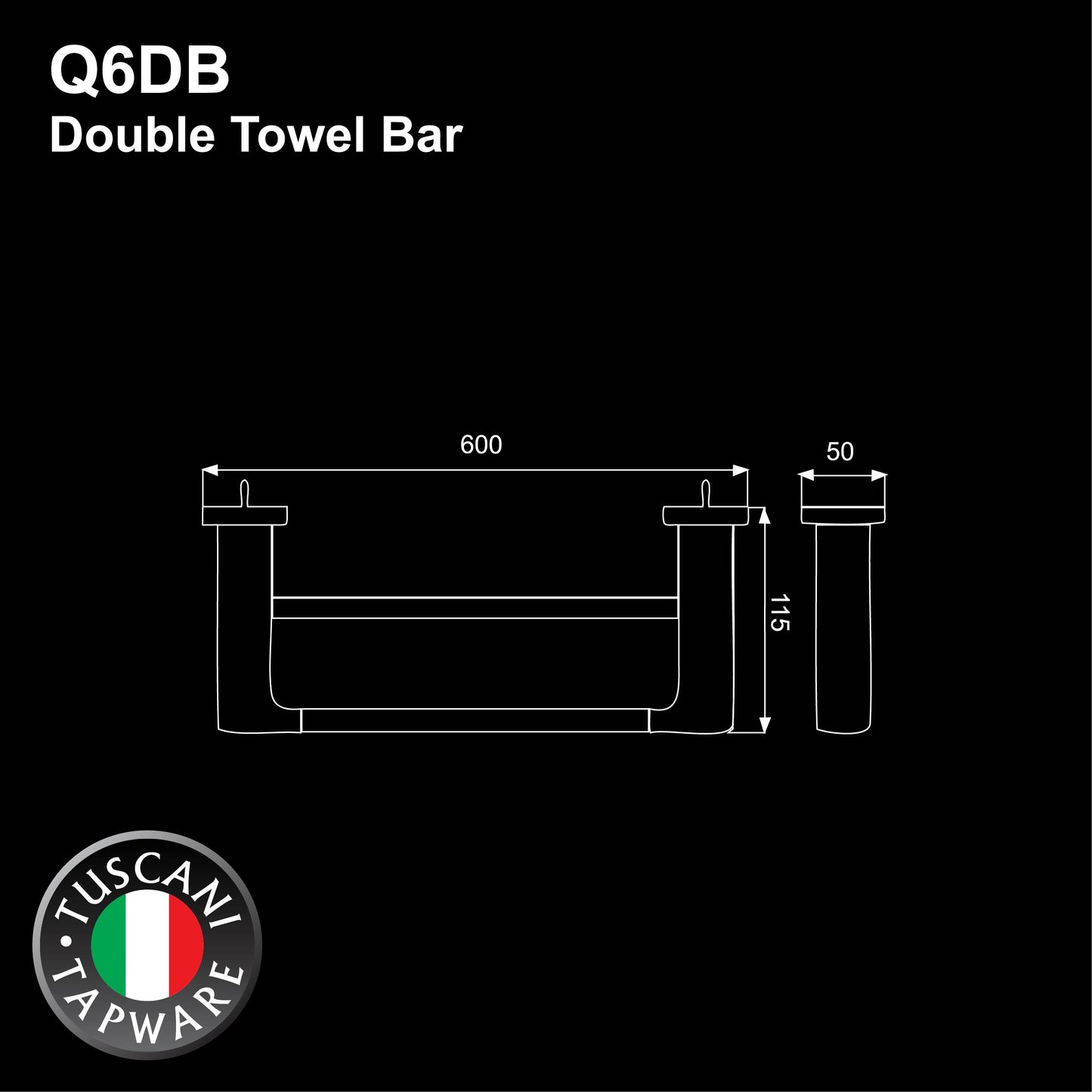 Q6DB - QUATRIO Series Double Towel Bar - Bathroom Accessories