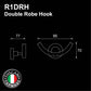 R1RH - RONDANA Series Double Robe Hook - Bathroom Accessories