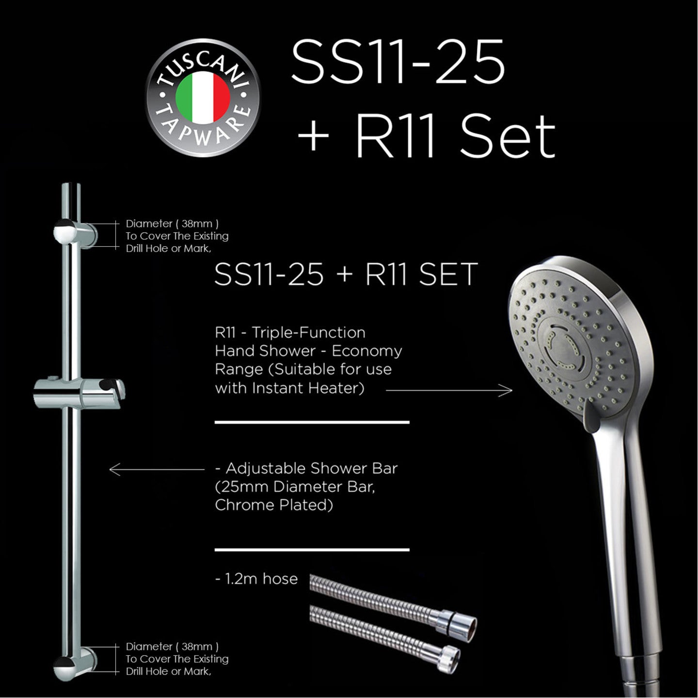 SS11-25 + 1.5m GAT + R11 - Shower Set