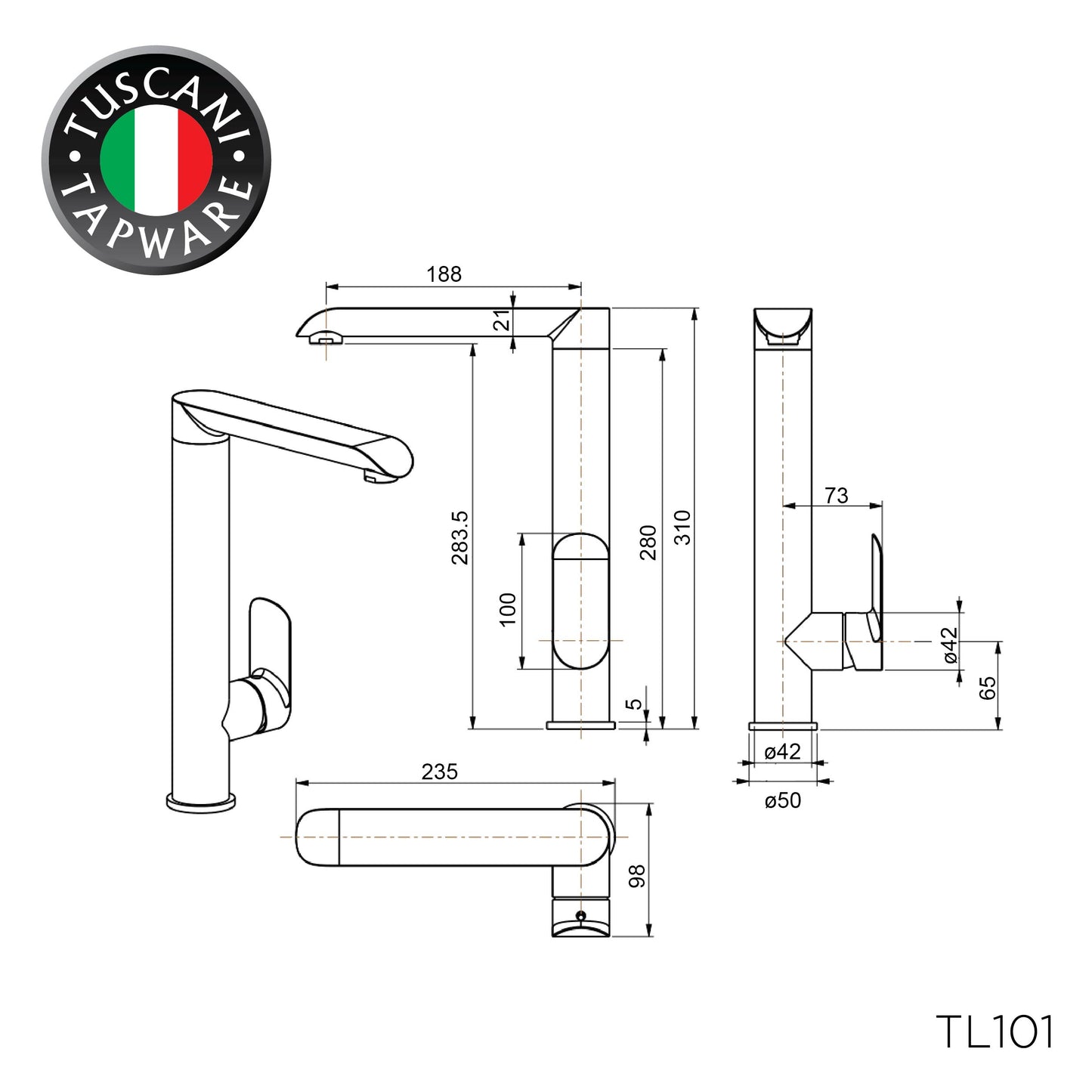 TL101 - Lavanzi Series Kitchen Mixer