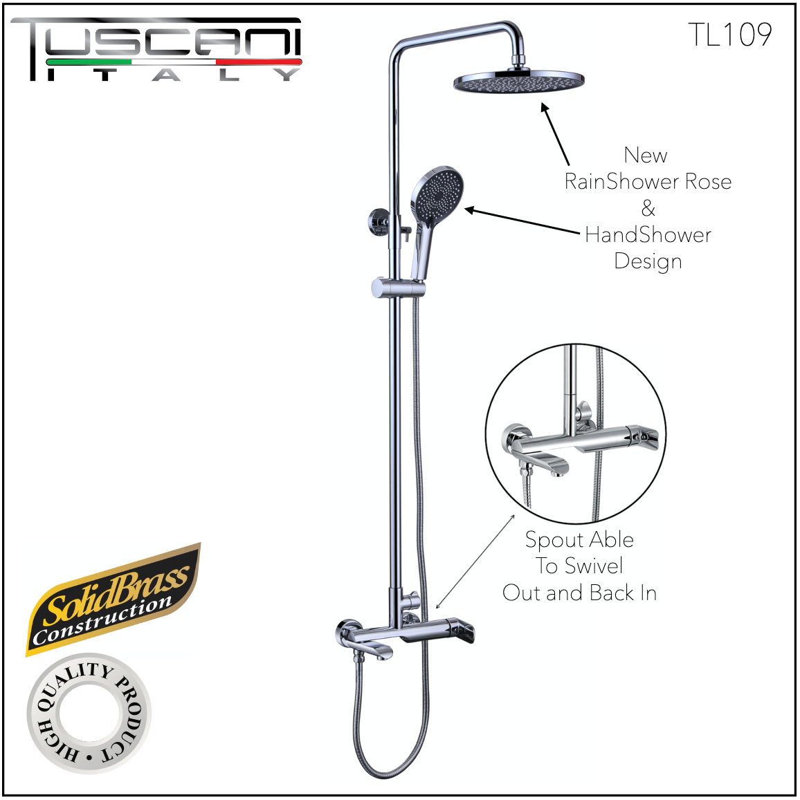 TL109 - Lavanzi Series Rain Shower Column Mixer