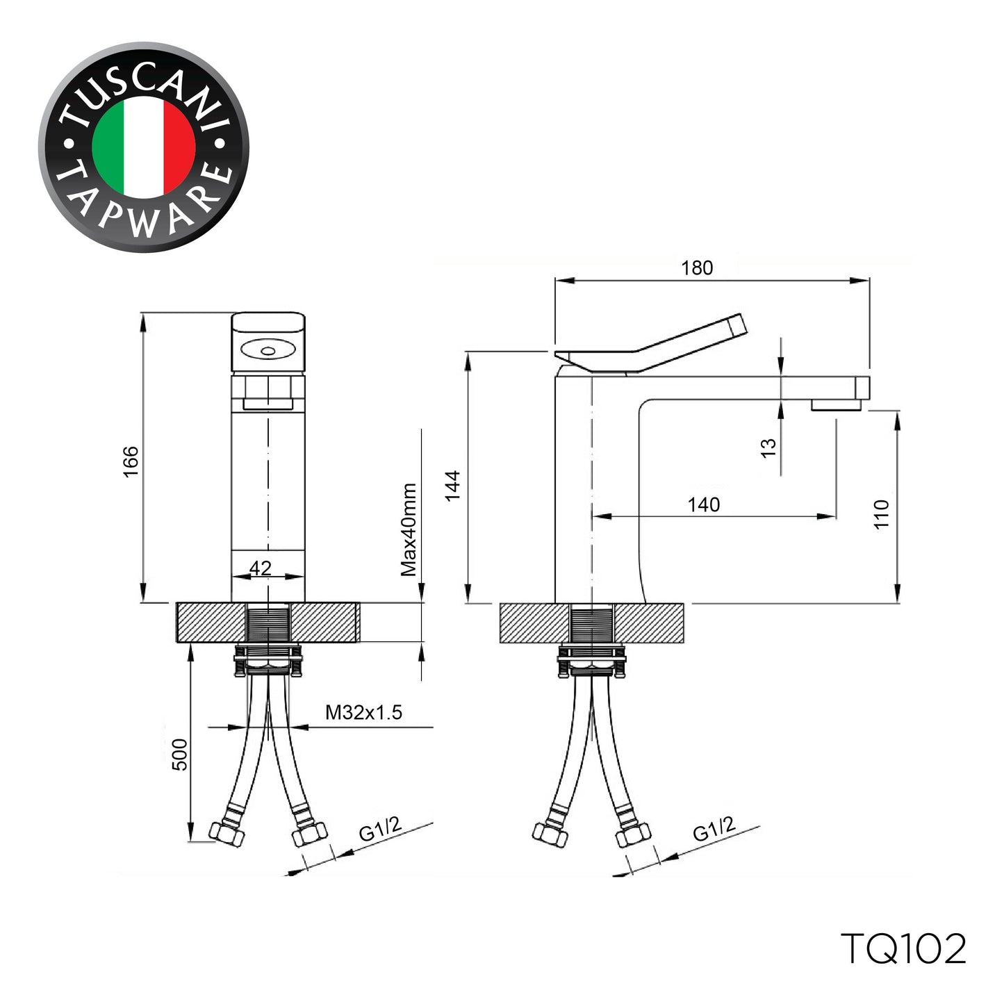 TQ102 - Quatrio Series Basin Mixer